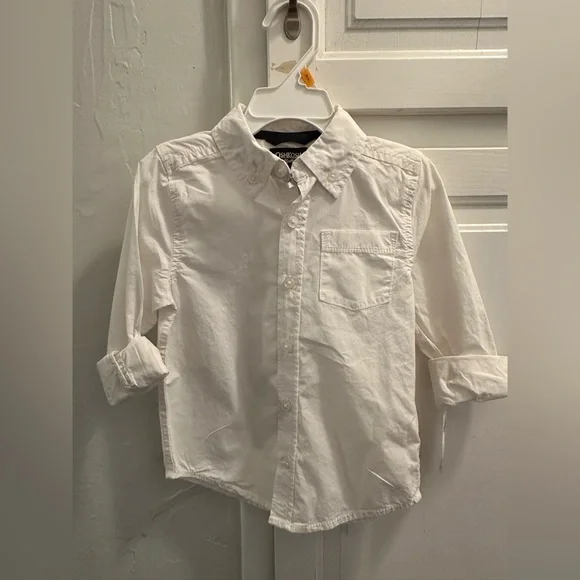 3t dress shirt Littlespring 3T White Button Down Shirt Boys Short Sleeve Dress Shirt with Bow Tie School Uniform Solid